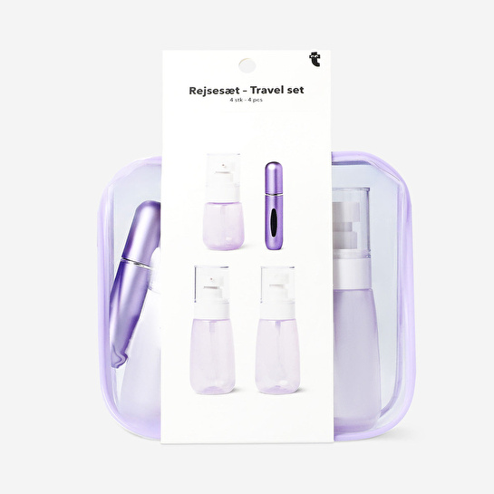 Flying Tiger Copenhagen Çantalı Mor Seyahat Şişesi Seti