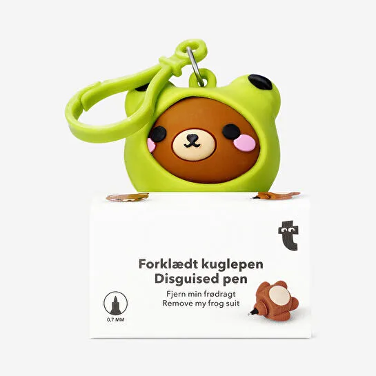 Flying Tiger Copenhagen Kurbağa Giysili Ayıcık Tükenmez Kalem Anahtarlık