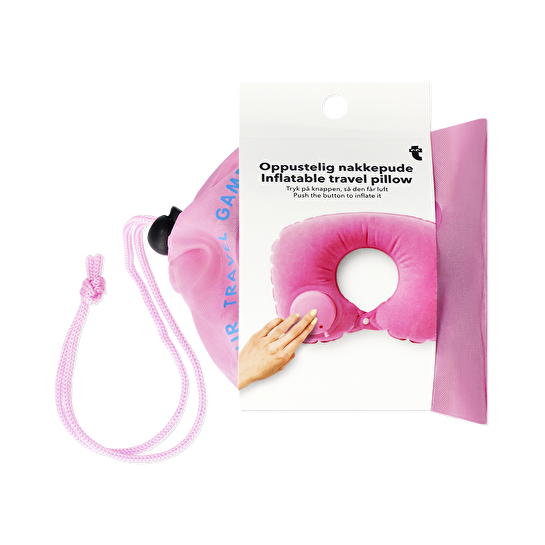Flying Tiger Copenhagen Pembe Şişirilebilir Seyahat Yastığı