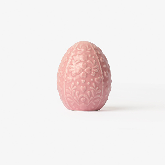 Flying Tiger Copenhagen Pembe Kabartmalı Seramik Yumurta