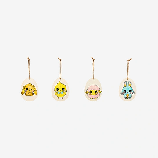 Flying Tiger Copenhagen Kendin Yap 4'lü Ahşap Süs