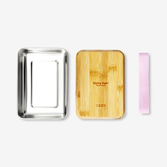Flying Tiger Copenhagen Bambu Kapaklı Çelik Pembe Yemek Kabı