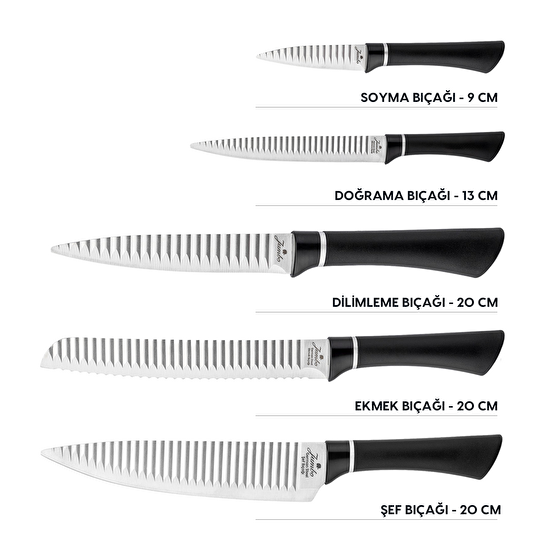 Jumbo New Eva Çelik Bıçak Seti 5 Parça