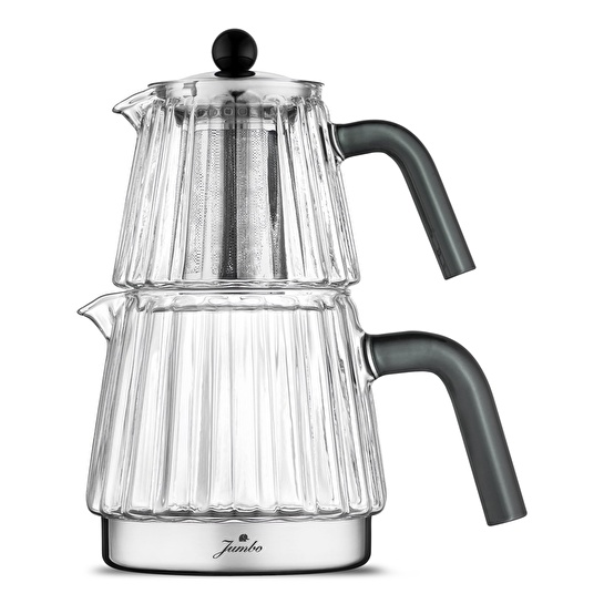 Jumbo Aura Glass İndüksiyon Tabanlı Çelik Çaydalık