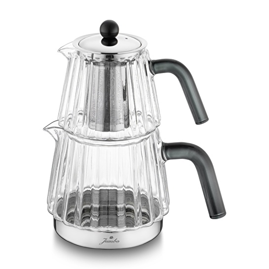 Jumbo Aura Glass İndüksiyon Tabanlı Çelik Çaydalık