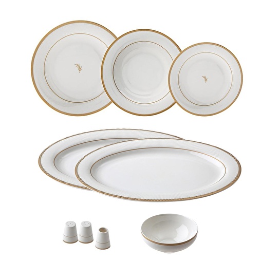 Jumbo Lineda Gold 55 Parça 12 Kişilik Yemek Takımı