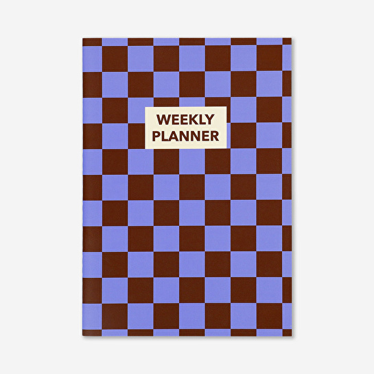 Flying Tiger Copenhagen Bordo Mavi Kareli Haftalık Planlayıcı B5 Defter