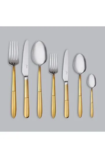 Jumbo 9401 Altın 12 Kişilik 84 Parça Gold Çatal Kaşık Bıçak Seti