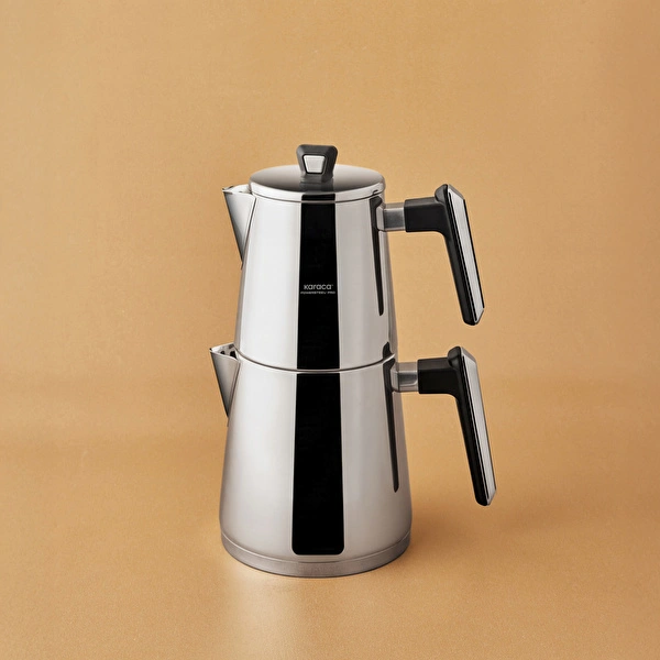 Karaca Powersteel Pro 316+ Space Maxi Çelik İndüksiyon Tabanlı Çaydanlık Takımı görseli 1