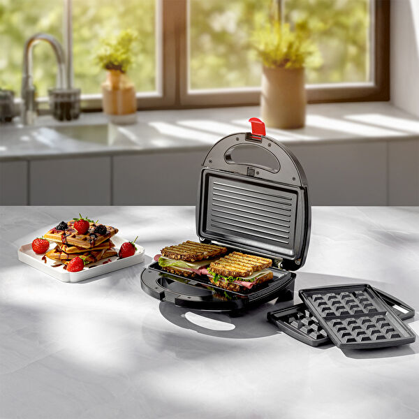 Homend Toastbuster 1325H Çıkarılabilir Tost Plakalı Waffle Makinesi
