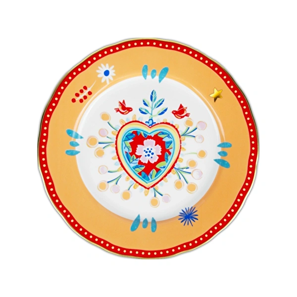 Baci Milano Mamma Mia Kalp Desenli Yemek Tabağı 28 cm