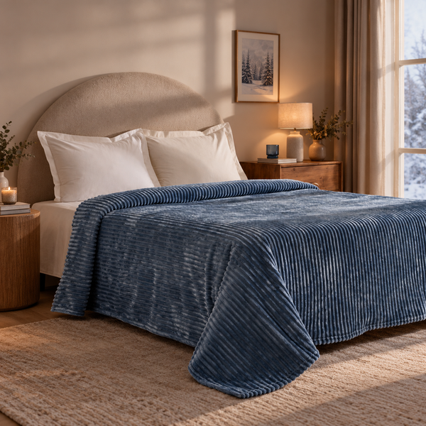 Karaca Home Joena İndigo Çift Kişilik Battaniye görseli 1
