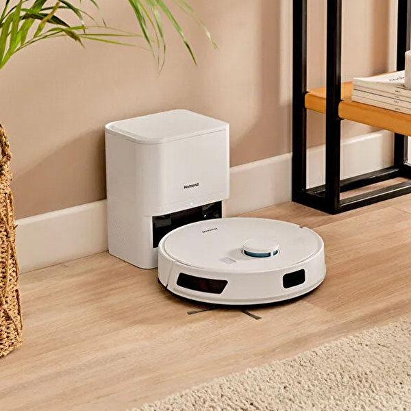 Homend Alex Laser Power 1289H Otomatik Boşaltım Sistemli Yeni Nesil Moplu Robot Süpürge Beyaz