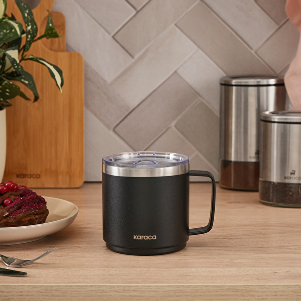 Karaca Thermal Çift Katmanlı Çelik Mug 420 ml Siyah görseli 1