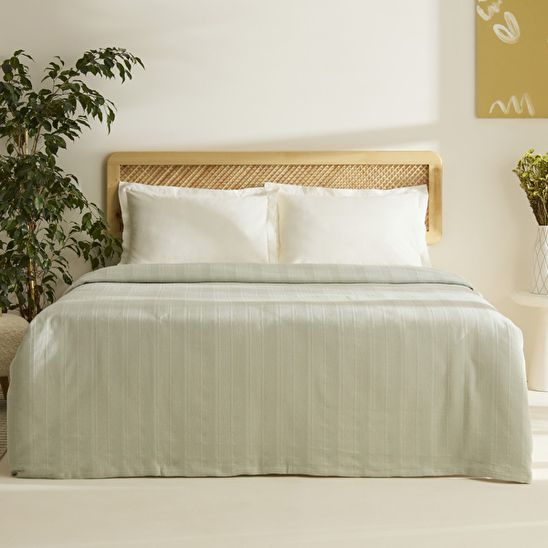 Karaca Home Verona %100 Pamuk Çift Kişilik Pike Adaçayı görseli 1
