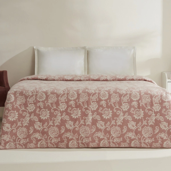 Karaca Home Glorinda Çift Kişilik  Akrilik Mürdüm Battaniye görseli 1