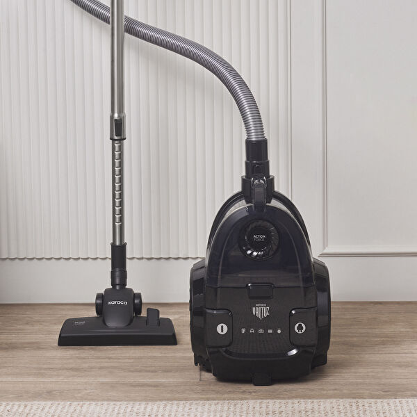 Karaca Vantuz Action Force X10 2 Lt Toz Torbasız Hazneli Elektrikli Süpürge Black 899 W