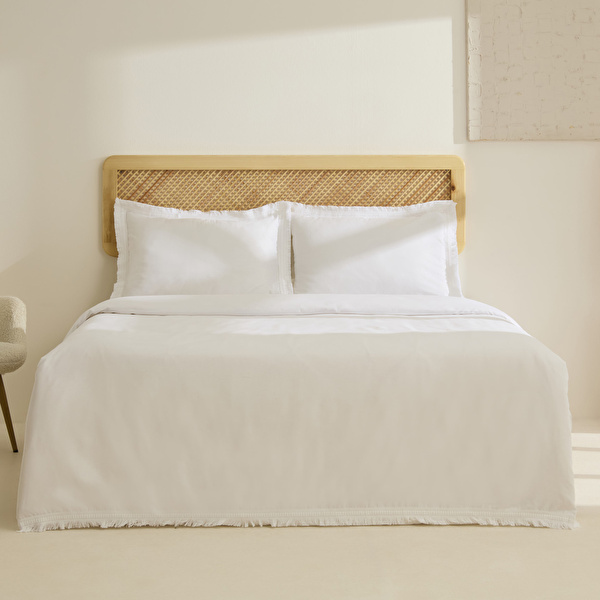 Karaca Home Helios %100 Pamuk Çift Kişilik Nevresim Takımı Beyaz görseli 1
