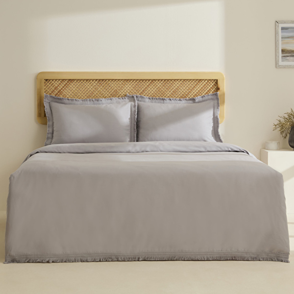 Karaca Home Helios %100 Pamuk Çift Kişilik Nevresim Takımı Gri görseli 1