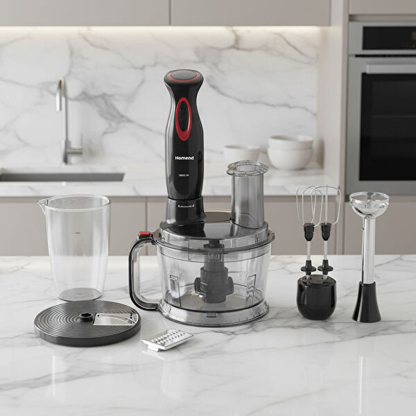 Homend Functionall 2851H Mutfak Robotu Siyah Kırmızı