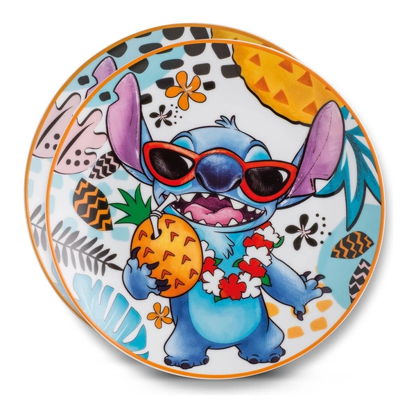 Egan Italy Stitch 2'li Tatlı Tabağı Seti Beyaz görseli 1