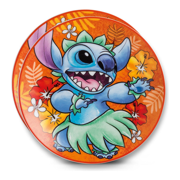 Egan Italy Stitch 2'li Tatlı Tabağı Seti Turuncu görseli 1