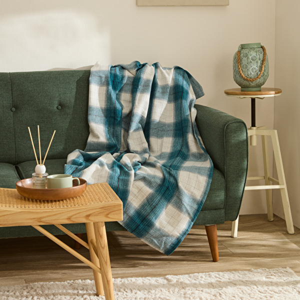 Karaca Home Flanel Throw Tv Battaniyesi Turkuaz görseli 1