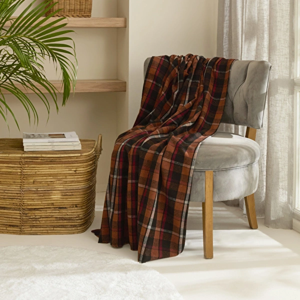 Karaca Home Flanel Throw Tv Battaniyesi Beyaz/Kırmızı görseli 1