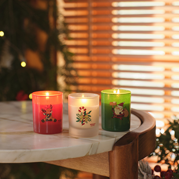 Karaca Home New Year Yılbaşı Ceremony 3'lü Kokulu Mum Seti görseli 1