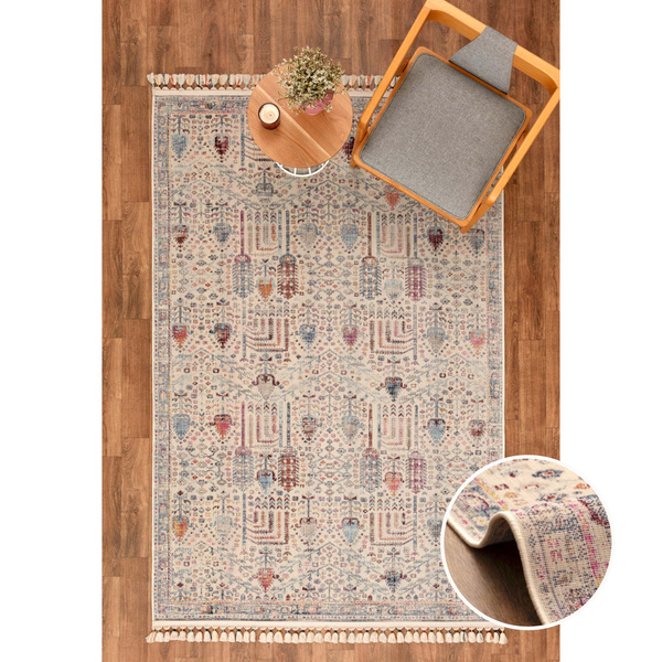 Kaşmir Halı 7/24 Kilim ve Jüt  Sümbül 160x230 cm görseli 1