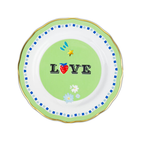 Baci Milano Mamma Mia Love Yazılı Pasta Tabağı 16 cm