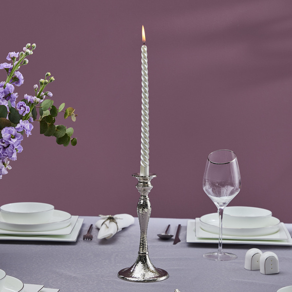 Karaca Home Rena Şamdan Silver 22 cm görseli 1