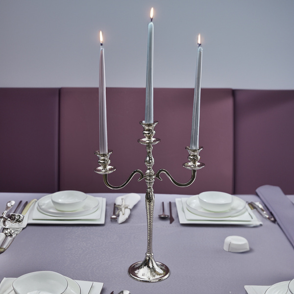 Karaca Home Rena 3'lü Şamdan Silver 45x30 Cm görseli 1