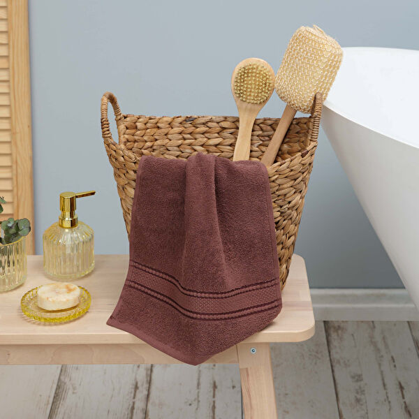 Karaca Home Daily Soft Kahve %100 Pamuk El Havlusu 30x50 cm görseli 1