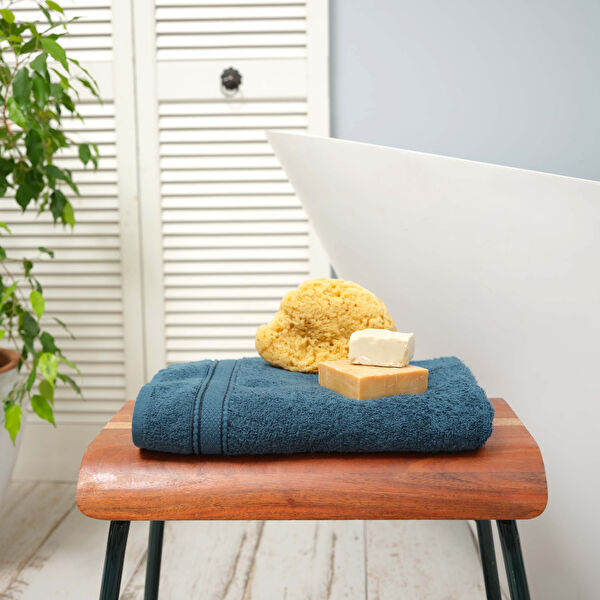 Karaca Home Daily Soft %100 Pamuk Banyo Havlusu 70x140 cm Koyu Petrol görseli 1