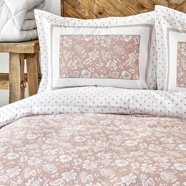 Karaca Home Celerina Pembe %100 Pamuk Tek Kişilik Fitted Nevresim Takımı görseli 1