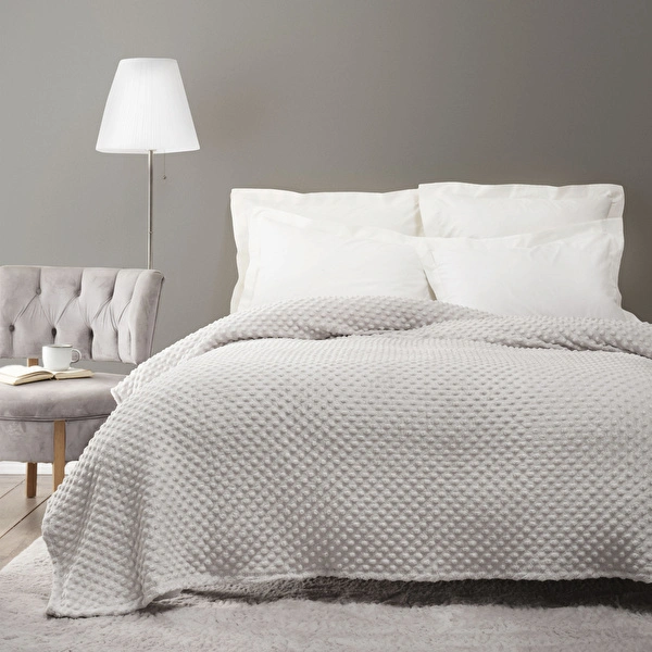 Karaca Home Alice Gri Çift Kişilik Tomurcuk Wellsoft Battaniye görseli 1