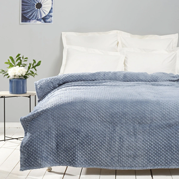 Karaca Home Alice İndigo Tek Kişilik Tomurcuk Wellsoft Battaniye görseli 1