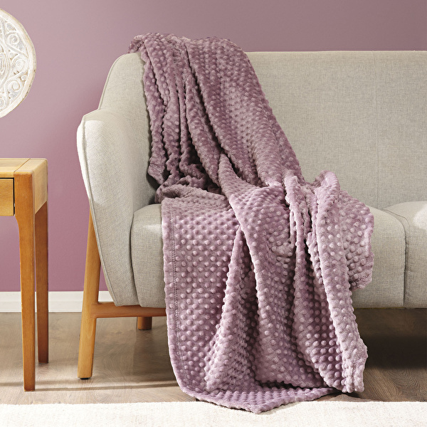 Karaca Home Alice Lila Tomurcuk Wellsoft Tv Battaniyesi 130x170 cm görseli 1