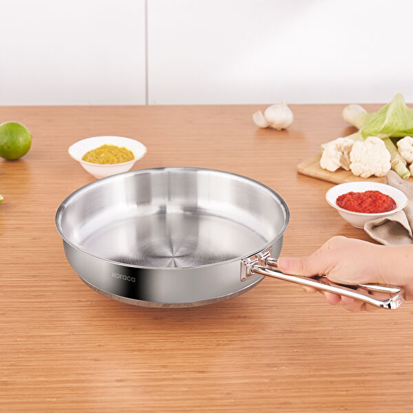 Karaca Grace İndüksiyon Tabanlı Çelik Tava 24 Cm görseli 1