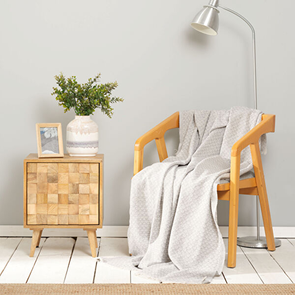 Karaca Home Bety Gri Throw 130 cm x 170 cm görseli 1