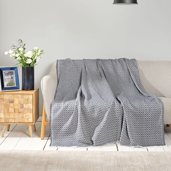 Karaca Home Bety Lacivert Koltuk Örtüsü 170 cm x 210 cm görseli 1