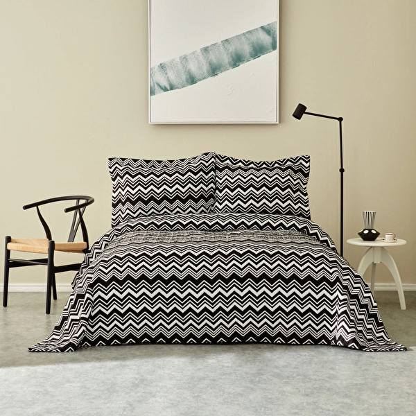 Karaca Home Wave Yatak Örtüsü Çift Kişilik Black  görseli 1