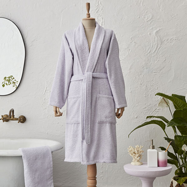 Karaca Home Judi %100 Pamuk Bornoz Seti L/XL Lila görseli 1