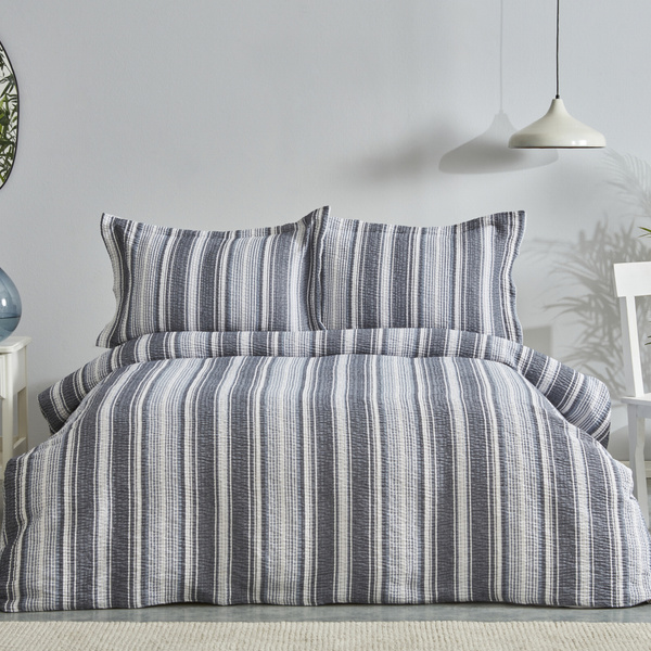Karaca Home Denim Farley Çift Kişilik Yatak Örtüsü Seti İndigo görseli 1
