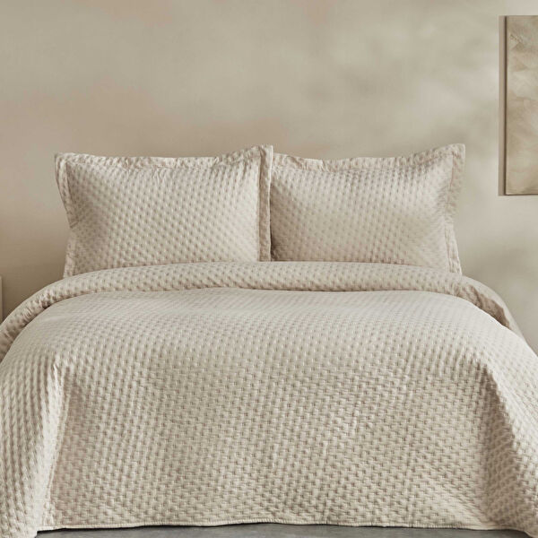 Karaca Home Breeze Soft Tek Kişilik Yatak Örtüsü Takımı Ekru görseli 1