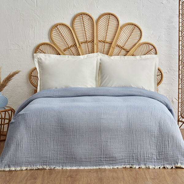 Karaca Home Perles Çift Kişilik Müslin Pike Mavi görseli 1