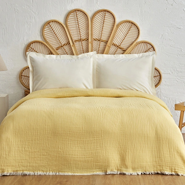 Karaca Home Perles Çift Kişilik Müslin Pike Sarı  görseli 1