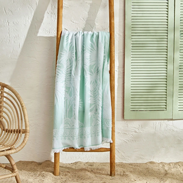 Karaca Home Palm Tree Lime Plaj Havlusu görseli 1