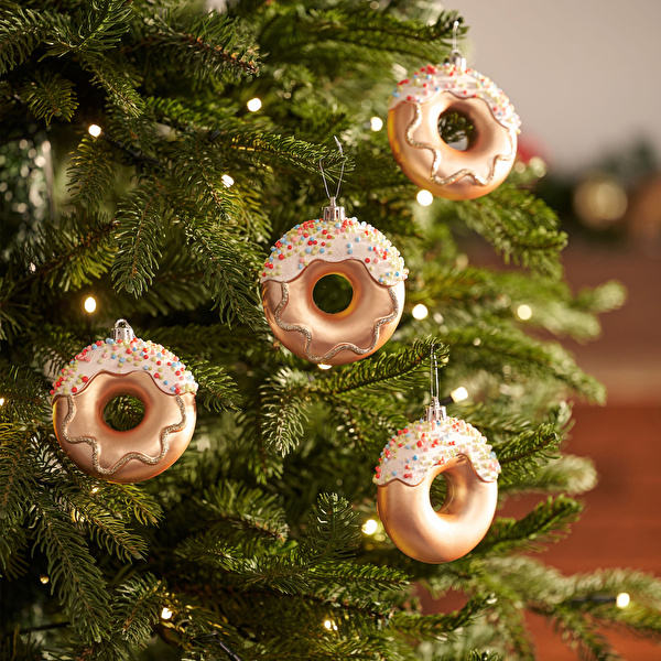 Karaca New Year Yılbaşı 2'li Set Donut Ağaç Süsü Pembe  8.5 cm - Karaca 2 Al 1 Öde